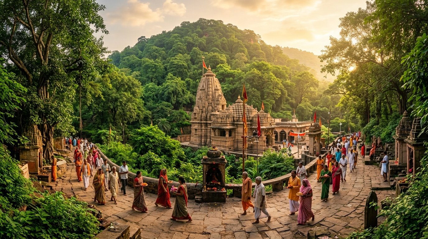 Kamadgiri Sacred Hill and Ancient Temple in Chitrakoot Dham